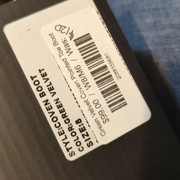 NIB Strange Cvlt Emerald Green Coven Velvet Ankle Boots - Picture 4 of 5